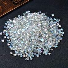 1 stuk 100/200 g natuurlijke maansteenkiezels, voor aquariumdecoratie, sieraden maken en woonaccessoires - regenboogblauwgroene tot witte semi-transparante stenen, geschikt voor glazen containers, vazen en plantenaccessoires, woonaccessoires | Natuurlijke decoratie | Glanzende uitstraling, aquariumdecoratie-accessoire