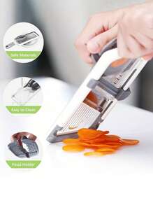 Versatile Manual Vegetable Slicer With Adjustable Stainless Steel Blade - Perfect For Potatoes, Lemons & More - Essential Kitchen Gadget