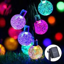 Solar Crystal Ball Lights 39FT - 100LEDs Wedding Decor With 8 Modes - IP65 Waterproof Hanging Lights For Garden Arch & Reception - Romantic Colored Light