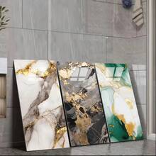 Cycleader [10/20pcs] European Luxury Colorful Marble Ceramic Tile Wall Stickers, Faux Tile Floor Decals, DIY Wall Decor, Peel And Stick, 11.81"X23.62", Home Decor Wallpaper For Bathroom, Toilet, Living Room TV Backdrop, Kitchen Wall Renovation, Removable Non-Adhesive Foam Backing - Multicolor - View 2