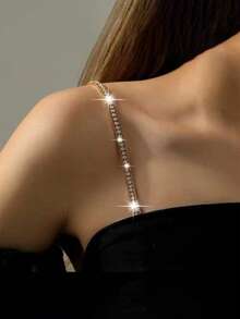 1 Par Halterneck de Sutiã Fashion de Alta Qualidade Decorativas com Strass, Alças Invisíveis e Antiderrapantes para Mulheres