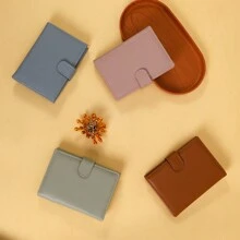 1pc Simple Fashion Women Passport Holder, Long Bifold Wallet, Slim & Stylish, With Cash Slot, Credit Card Slots, Coin Pocket, SIM Card Slot, Durable Polyester Lining, Security Zipper Compartment, Perfect Gift