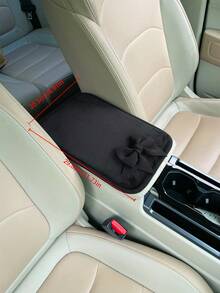 1 pieza Almohadilla con decoración de lazo para el apoyabrazos del coche, Funda de cojín antideslizante creativa para la consola central, Accesorios de coche para mujeres - Unitalla - Ver 5