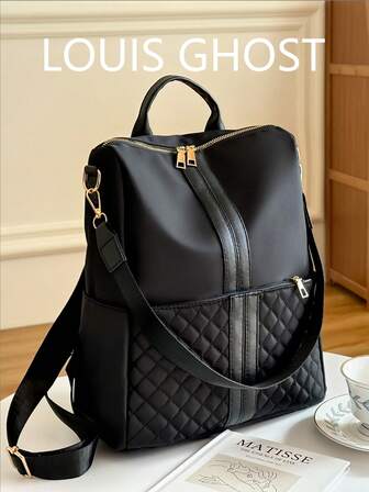 复古尼龙迷你女士背包钱包，大容量旅行包，多功能书包，日常通勤日包，适合学生、教师、白领、旅行爱好者、度假旅行、商务旅行、女士礼物、郊游、购物、办公室、约会