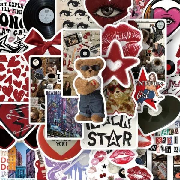 50pcs/Set Retro Girl Stickers Laptop Notebook Mobile Phone Shell Cup Decoration Waterproof DIY Stickers