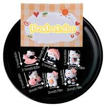 12pcs Sanrio KT Cartoon Cat Resin DIY Accessories, Pink & Black Cat Playing Cream Handmade Hairclip, Phone Case, Shoe Charms