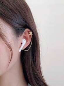 2pcs Bluetooth Earphone Anti-Lost Strap, Rhinestone Butterfly Design Earring Hook Compatible With AirPods