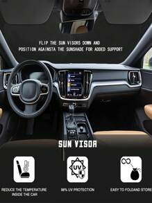 1 pieza Parasol para parabrisas de carro, Visera solar plegable con forma de ojo de carro divertida, bloquea los rayos UV para mantener el interior del carro fresco, Tamaño: 59.06 pulgadas * 27.5 pulgadas