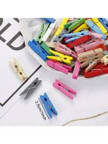 20/50/100 Pieces Colorful Wooden Mini Clothespins - Reusable, Space Saving, Multicolor Decorations For Photos, Crafts, DIY, Home Decor, Valentine's Day (1 Inch, 2.5 Cm), Gender Reveal Party, Perfect For Birthdays, Weddings, Parties, The Perfect Gift For Colleagues, Friends, And Family, Back To School