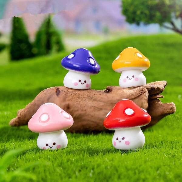Microcosmos de musgo, pequeños hongos artificiales creativos y lindos, accesorios de decoración DIY, ornamentos de escritorio miniatura