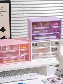 Hộp đựng trang sức, phụ kiện tóc để bàn, hộp đựng mỹ phẩm và trang sức, thích hợp sử dụng trong văn phòng, bàn trang điểm, phòng tắm, ký túc xá đại học, tủ quần áo, bàn làm việc. Hộp đựng văn phòng phẩm và đồ dùng linh tinh trong phòng ngủ và phòng khách. Hộp đựng đồ có ngăn kéo chống bụi, có thể xếp chồng lên nhau. Hộp đựng đồ dùng cần thiết khi đi du lịch, quà tặng tựu trường, trang trí phòng. - Nhiều màu - Xem 5