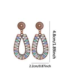 TopHanqi Conjunto de brincos femininos com 4/7/3 peças, brincos pendurados estilo boêmio com vários elementos, adequados para uso diário, festas, presentes, todas as estações