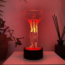 1 件可定制 3D 7 色足球夜灯，适合足球迷、生日、周年纪念、房间装饰的创意礼物，变色触摸灯