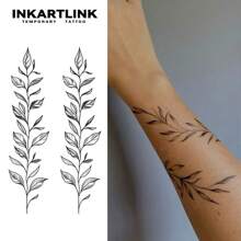 INKARTLINK Tatouages révolutionnaires INKARTLINK, tatouages semi-permanents, design de feuilles, tatouages réalistes, tatouages temporaires, imperméables, apparence de tatouage authentique, tatouages de conception de niche, tatouages au jus de fruits, tatouages végétaux