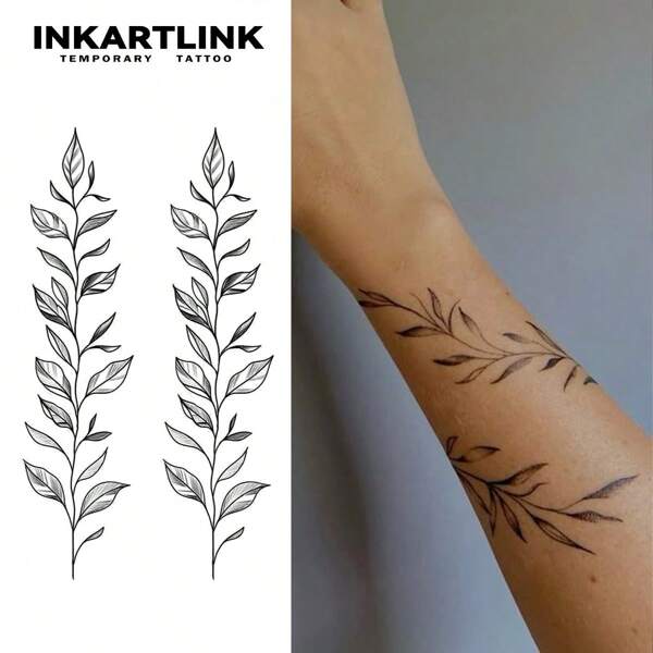 INKARTLINK Revolutionäre Technologie Tattoos von INKARTLINK, semi-permanente Tattoos, Blatt Design, realistische Tattoos, temporäre Tattoos, wasserfest, authentisches Tattoo-Aussehen, Nischen-Design Tattoos, Fruchtcreme Tattoos, Pflanzen Tattoos