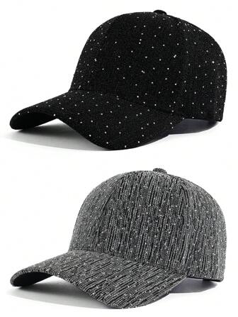 1pc Baseball Cap, Fashionable Casual Rhinestone Visor Hat, Versatile Sun Protection For Spring/Summer Outdoor Activities
