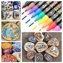 1 pieza Bolígrafo marcador de pintura, a prueba de agua y duradero, colores vibrantes, para retoques de pintura, marcador de neumáticos, bolígrafo para dibujar, 12 colores, apto para manualidades DIY, marcador permanente a base de aceite, coloración de modelos DIY, bolígrafo para grafiti, aplicable a vidrio, madera, plástico, metal y talla grande artículos escolares, vuelta al colegio