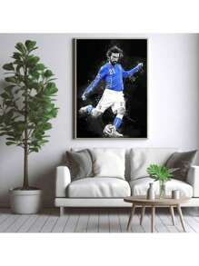 Set Of 1/3 Pcs Soccer Player Pop Wall Arts Soccer Star Posters Sports Printmaking Canvas Posters Printing Modern Stadium Living Room Bedroom Home Decoration Unframed-Style, Wall Art With Frame
