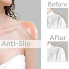 1对硅胶肩垫 直角垫肩神器 假肩垫 隐形防滑垫肩 窄肩贴 中性硅胶肩垫 - 透明 - 查看 9