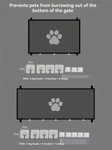 1pc No-Drill Pet Fence, Stair And Door Gate, Isolates Cats And Dogs, Pet Barrier, Pet Isolation Net, Portable Foldable Pet Divider Fence, Dog Protection Net Fence