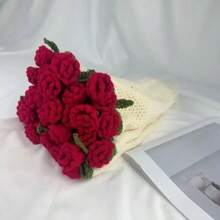 Handmade Rose Bouquet Blanket DIY Kit - Multi-Functional Yarn Crochet Floral Bouquet That Transforms Into A Soft, Warm Blanket, Ideal For Office Naps, Home, A/C, Fashionable And Versatile, Creative Holiday Gift For Girlfriend, Friend, Mom, Teacher