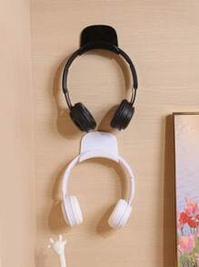 1pc Plastic Wall Mount Hanger Rack For Bags, Headphones, Ties, Scarves, Headset, Bluetooth Earphones Storage, Suitable For Dorm, Entryway No-Drill