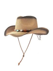 1pc Boho Casual Beaded Jewel Butterfly Hollow Straw Sun Hat, Fashionable Versatile Vacation Leisure Accessory For Men And Women, All Season - Teardrop Hat - View 21