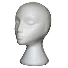 Deflection Doll Polystyrene Styrofoam Foam Model Stand Wig Hair Hat Headset White Mannequin Head Display Stand Rack Holder