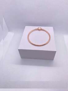 1pc Fashion Women Round Button DIY Pendant Snake Bone Bracelet, Suitable For Daily Matching, Perfect Holiday Gift For Women - Classic Heart Clasp Bracelet - View 31