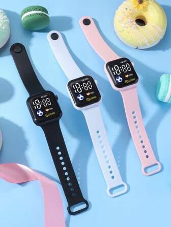 1pc Unisex Fashion LED Electronic Watch With Time And Date Display, Suitable For Daily, Sports And Gift-Giving Occasions