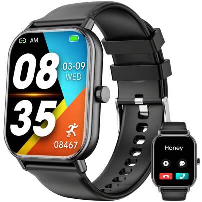 Hwagol Montre connectée femme 1,83" HD 220 mAh, montre connectée pour hommes et femmes (répondre/passer des appels), montre de fitness avec plus de 100 modes de sport, moniteur de sommeil, suivi d'activité, montre connectée pour iOS/Android, bracelet en acier/silicone, cadeau pour la fête des mères
