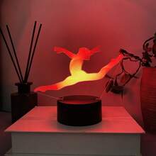 1 lâmpada de bailarina 3D com nome personalizável, luz noturna que muda de cor em 7 cores, presente de aniversário/festa para amantes da dança, lâmpada ambiente com controle por toque