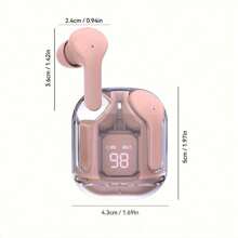 Wireless Earphones LED Power Display Mini Crystal In-Ear Earbuds With Wireless Charging Case Touch Control Built-In Mic Headphone For Sports Waterproof Earphone