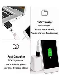 1pc USB To Type-C Adapter, Suitable For Charging & Data Transfer Between Phones, Computers, Cameras With USB To Type-C Interface