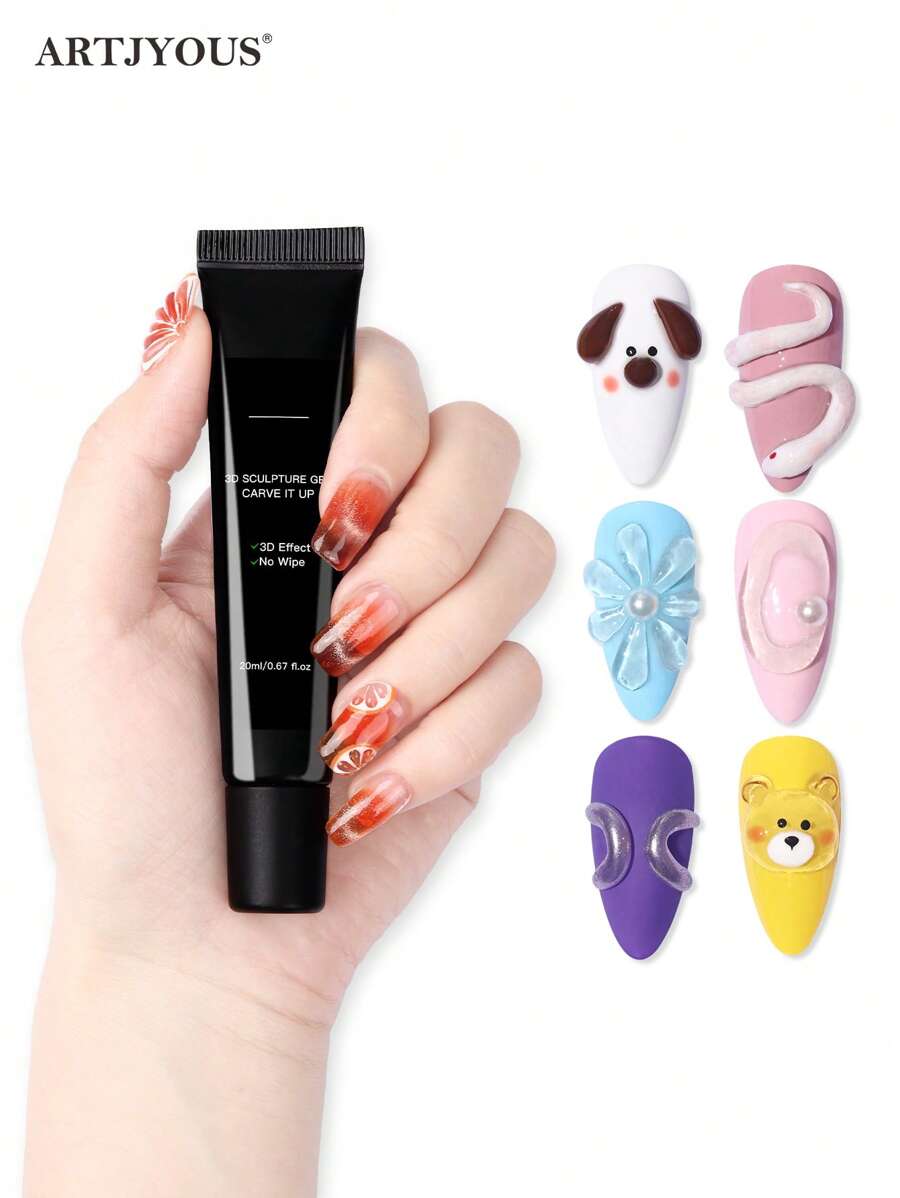 20ML 3D Sculpting Gel Nail Glue For Nail Designs And DIY Nail Art - Clear Gel Polish For Drawing, Molding, Sculpture And Decoration