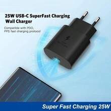 Zestaw szybkiej ładowarki PD 25 W, zawiera superszybki adapter ładowarki 25 W i kabel ładujący USB-C o długości 3,3 stopy/6,6 stopy, kompatybilny z modelami Galaxy S25/S24/S23/S22/S21/S20/Plus/Ultra/FE, Note 20/10/Z Fold/Flip, A17 oraz 16/16 Pro/16 Pro Max/16 Plus/17 Air/15 Pro/15 Plus/15 Pro Max - Wtyczka UE typ C (220–240 V) - Zobacz 8