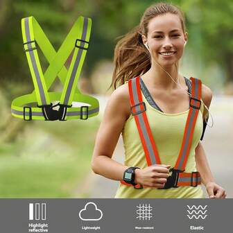 1pc Outdoor Night Running Reflective Strap Riding Sports Reflective Jacket Reflective Vest