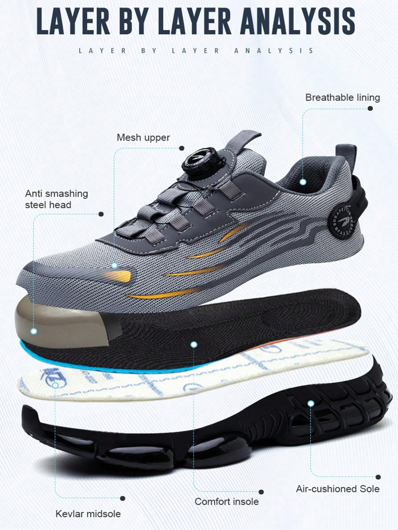 بوت عمل صناعية مريحة ذات أزرار دوارة، بوت رياضية ب...