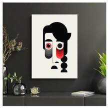 1pc Frameless Scandinavian Animal Art Canvas Printing Poster Modern Minimalist Geometric Dogfish Poster Abstract Line Wall Art Living Room Bedroom Coffee Shop Children's Room Wall Decoration Home Decoration ,Wall Art With Frame