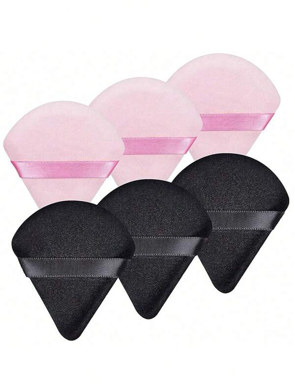 Set de 6 esponjas de maquillaje triangulares, herramientas de maquillaje facial para base, BB cream y maquillaje compacto, esponjas de maquillaje reutilizables