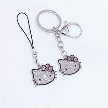 Sanrio (Authorized) 1 Sparkling Rhinestone Keychain - Cute Metal Pendant With Lobster Buckle, Suitable For Bags And Backpacks