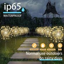 Solar Feuerwerkslichter für den Außenbereich, intelligenter Sensor - Lichtempfindlich, intelligenter Schalter, wasserdicht 60/150/240/360LED Sternenburst Lichterkette, 8 Beleuchtungsmodi Rasendekoration Lichter, für Einkaufszentrum Gartenwege Hof Weihnachtsdekorationen, warmweiß/weiß/mehrfarbig