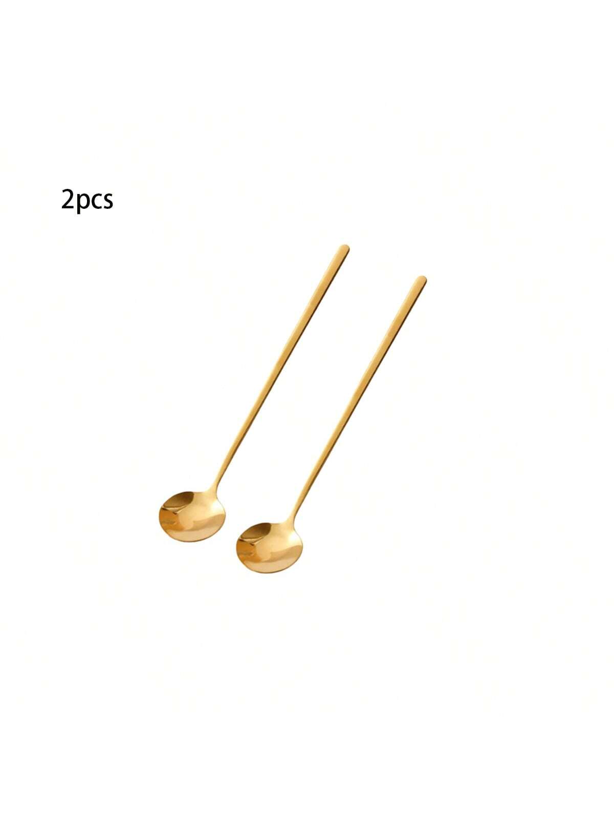 طقم 4 ملاعق طويلة للقهوة والشاي والمشروبات الباردة...