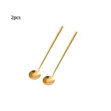 4 piezas Cucharas largas de acero inoxidable para café, té, mezclar helados, batidos, bebidas frías y accesorios de bar, cucharas de postre de acero inoxidable con recubrimiento al vacío, regalos de Navidad para la cocina