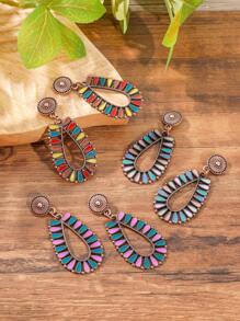 TopHanqi Conjunto de brincos femininos com 4/7/3 peças, brincos pendurados estilo boêmio com vários elementos, adequados para uso diário, festas, presentes, todas as estações