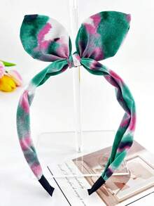 1pc Women's Tie-Dye Retro Rabbit Ear High Crown Fashion Headband Hairband Hair Hoop - Multicolor - View 5
