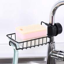 1pc Kitchen Faucet Caddy, Stainless Steel Bathroom Organizer Rack, Storage, Neat For Kitchen, Bathroom, Dorm, Kitchen Supplies, Bathroom Accessories, Back To School
