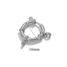 1pc 304 Stainless Steel 18K Gold Plated Round Spring Lobster Clasp Necklace Bracelet Connector, DIY Jewelry Making Accessory