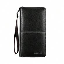 1pc Vintage Men's Long Wallet, Zipper Business Credit Card Holder, Large Capacity Soft Leather Wallet, Multi-Card Slots, Phone Holder, Zipper Coin Pocket, Portable, Ideal Holiday Gift For Women Wallet Mini Wallet Purse Wallet Wristlet Wallet