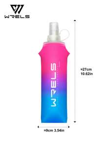 WRELS 1pc 150/250ml/500ml Gradient-Colored, Stylish, Portable, Foldable And Lightweight Soft Water Bottle For Running Hiking Cycling